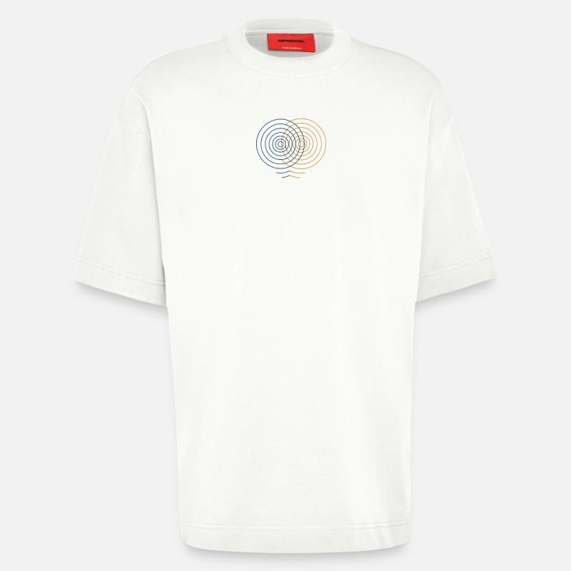 Interférence concentrique – Conception physique - T-shirt bio épais oversize fabriqué en UE - OFF WHITE