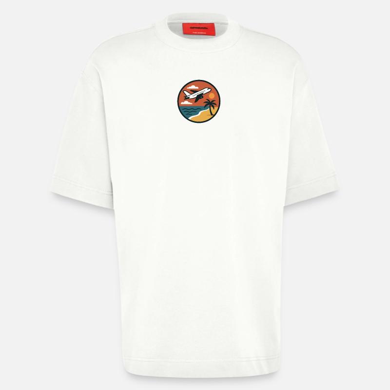 Sonnenuntergang Strandflug Patch - Heavyweight T-Shirt - made by SPREAD  - OFF WHITE