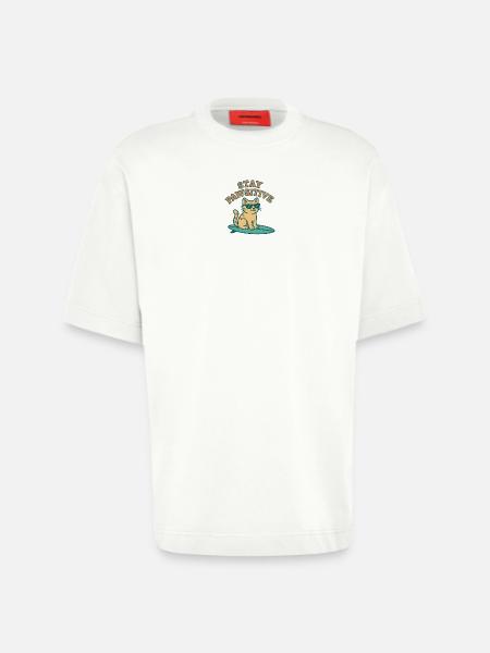 Stay Pawsitive – Cool Cat Vibes - Heavyweight T-Shirt - made by SPREAD - OFF WHITE