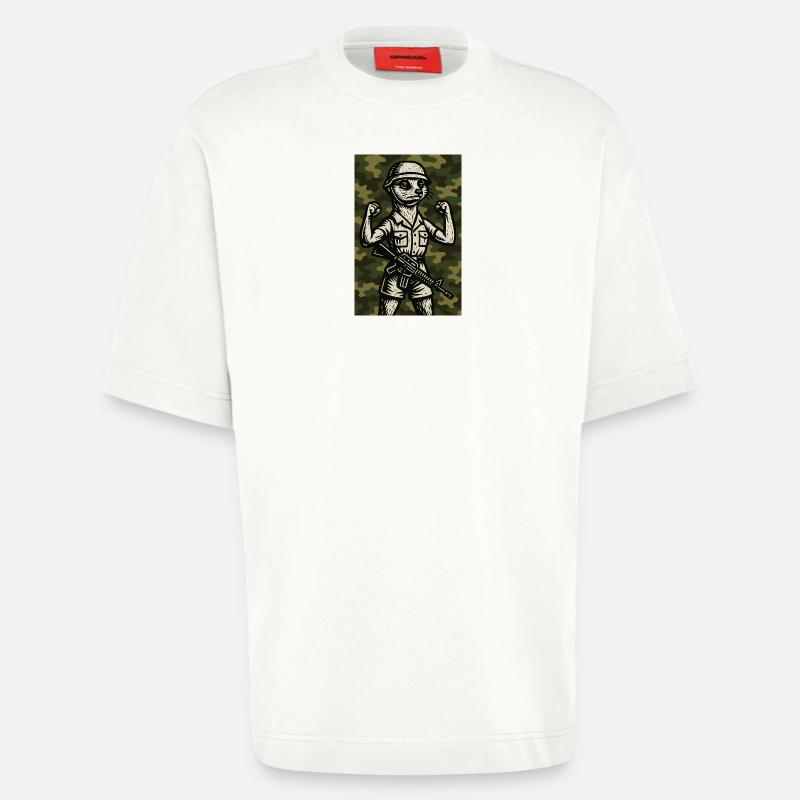 erdmännchen comic helden - Heavyweight T-Shirt - made by SPREAD  - OFF WHITE