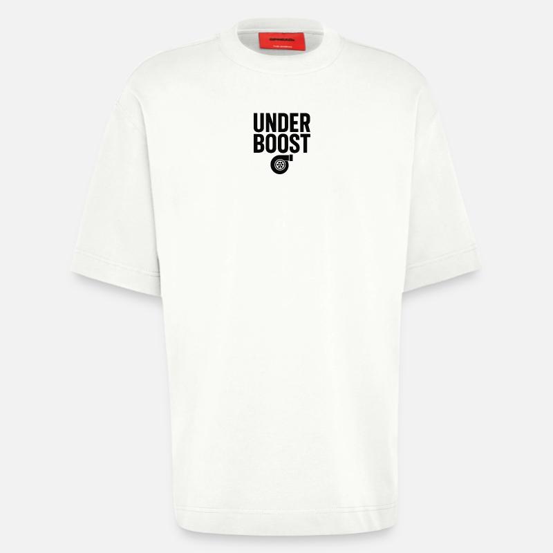 Conception du logo Under Boost - T-shirt bio épais oversize fabriqué en UE - OFF WHITE