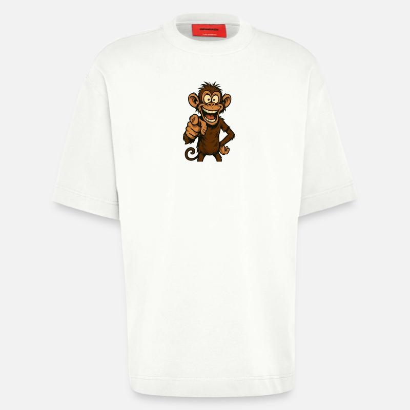 Verspielter Affe mit Lächeln - Heavyweight T-Shirt - made by SPREAD  - OFF WHITE