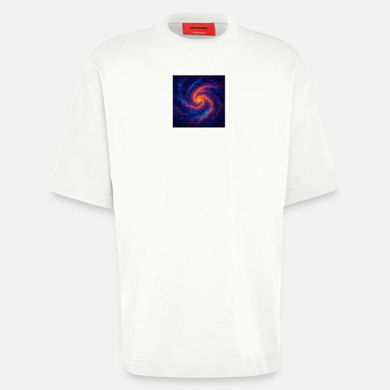Vortex galactique dans l’espace - T-shirt bio épais oversize fabriqué en UE - OFF WHITE