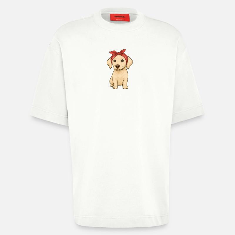 Little Labrador - Heavyweight T-Shirt - made by SPREAD  - OFF WHITE