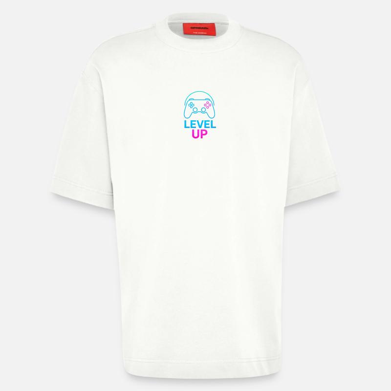 Level Up Neon Controller Grafik - Heavyweight T-Shirt - made by SPREAD  - OFF WHITE