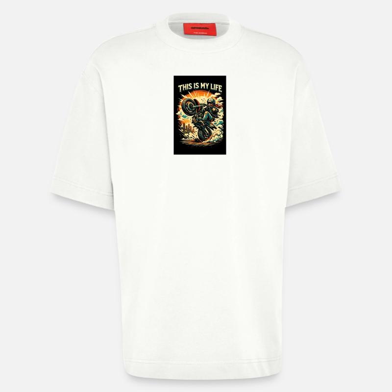 Motorrad im Einsatz - Heavyweight T-Shirt - made by SPREAD  - OFF WHITE
