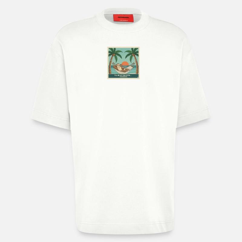 Hammock Sloth, Sunset,Gym Tomorrow - Heavyweight T-Shirt - made by SPREAD  - OFF WHITE