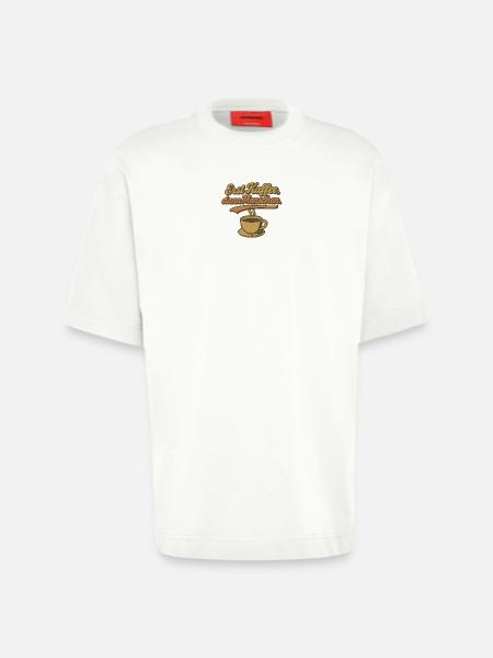 Erst Kaffee, dann Menschen - Heavyweight T-Shirt - made by SPREAD - OFF WHITE