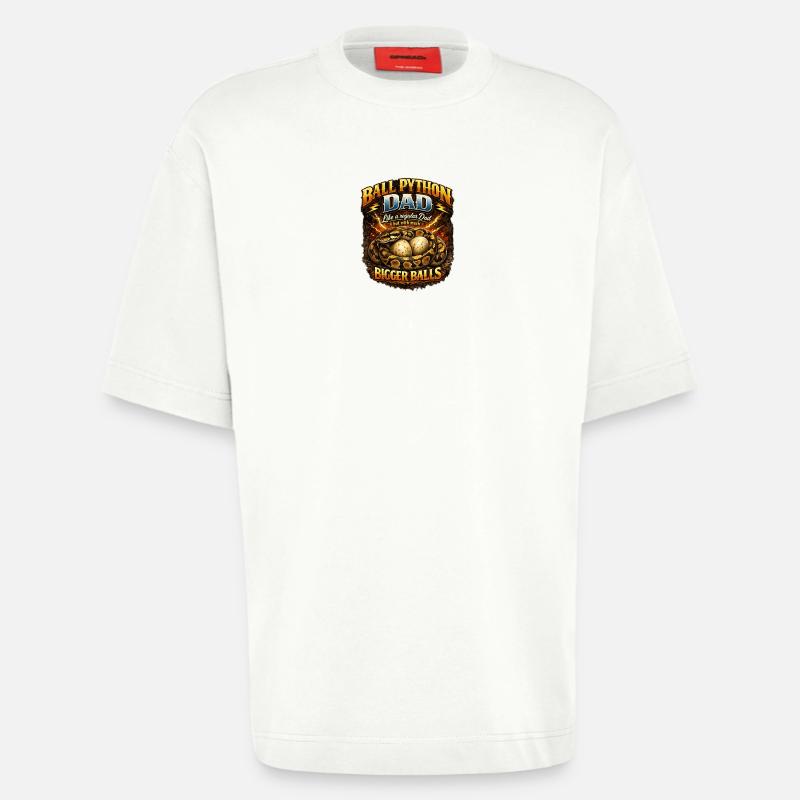 Python roi python Papa Œufs plus gros propriétaire de roi python - T-shirt bio épais oversize fabriqué en UE - OFF WHITE