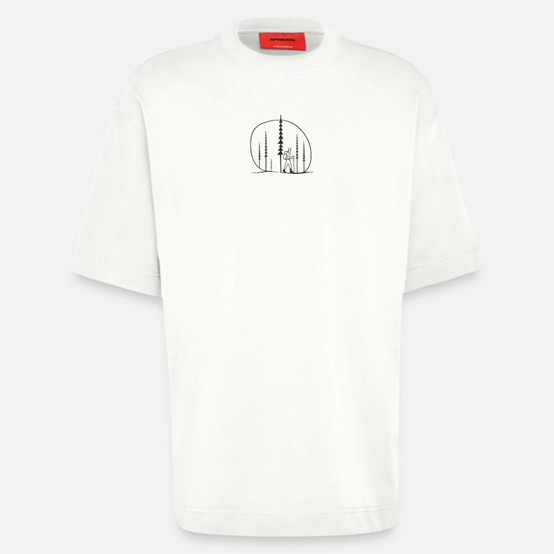 Waldwanderer Silhouette geschenkidee freunde  - Heavyweight T-Shirt - made by SPREAD  - OFF WHITE