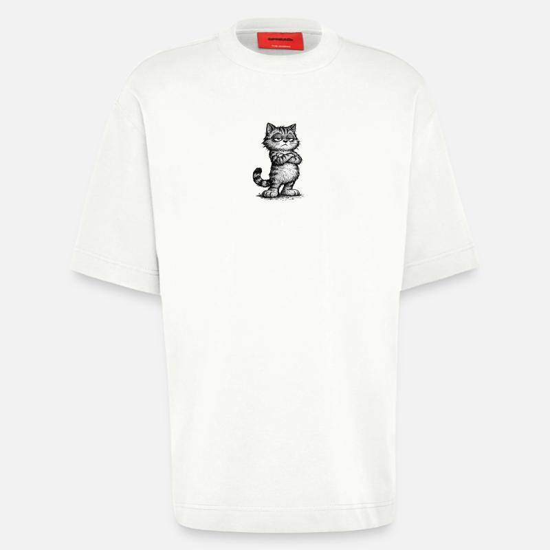 Grumpy Katze – Chef Vibes (Sketch Attitude) - Heavyweight T-Shirt - made by SPREAD  - OFF WHITE