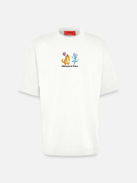 Zirkuskatzen Wunderwelt - Heavyweight T-Shirt - made by SPREAD - OFF WHITE