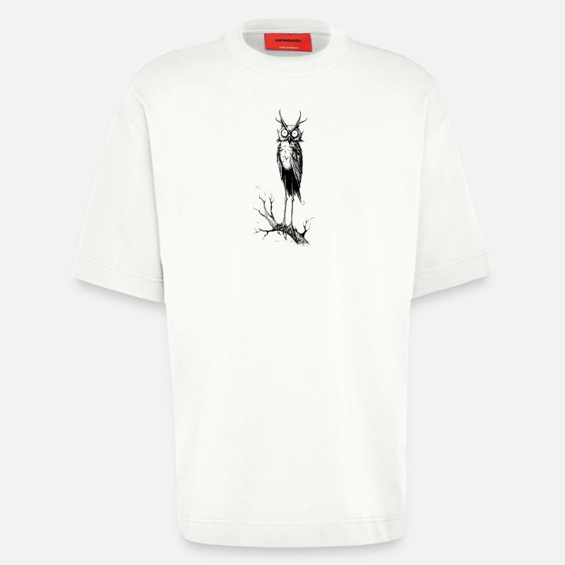 Gothic-Eule - Heavyweight T-Shirt - made by SPREAD  - OFF WHITE