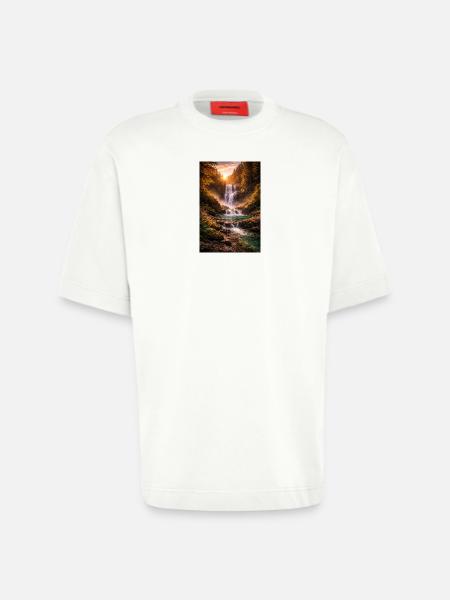 Waterfall in the evening sun - Heavyweight T-Shirt - made by SPREAD - OFF WHITE