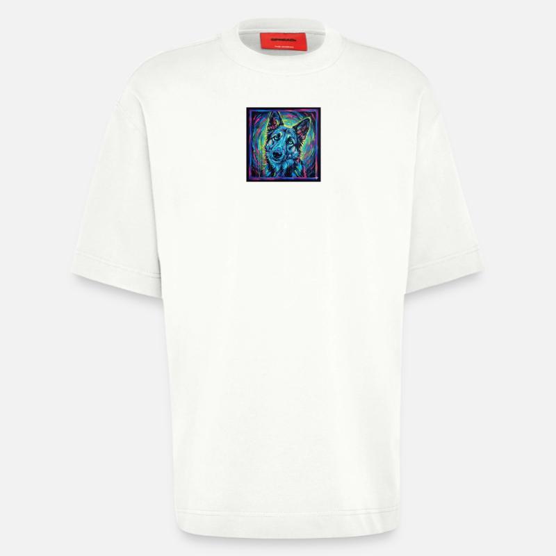 Neon-Wolfsblick - Heavyweight T-Shirt - made by SPREAD - OFF WHITE