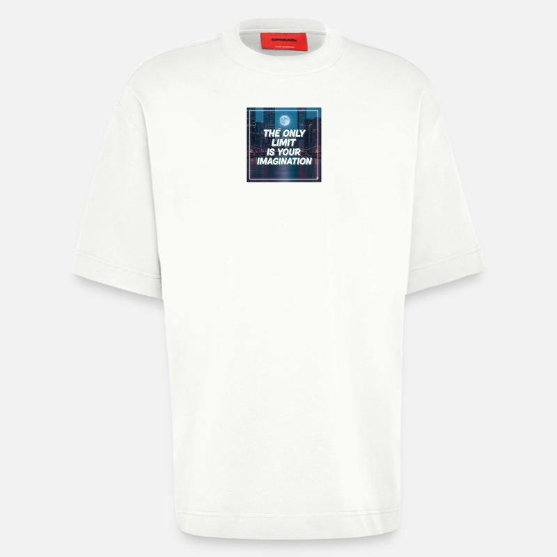 Seule votre imagination pose des limites - T-shirt bio épais oversize fabriqué en UE - OFF WHITE
