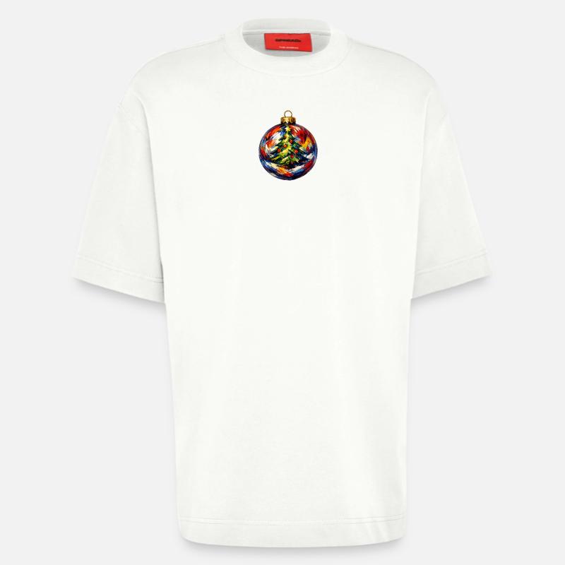 Weihnachtskugel mit Tannenbaummotiv - Heavyweight T-Shirt - made by SPREAD - OFF WHITE