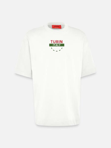 Turn Italy Emblem Tee Artwork - Heavyweight T-Shirt - made by SPREAD  - OFF WHITE