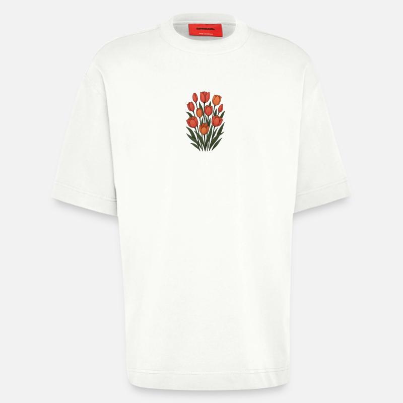 Tulips - Heavyweight T-Shirt - made by SPREAD  - OFF WHITE