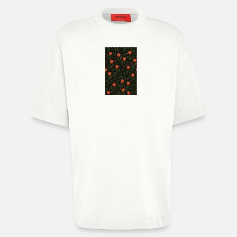 Tulip Pattern - Heavyweight T-Shirt - made by SPREAD  - OFF WHITE