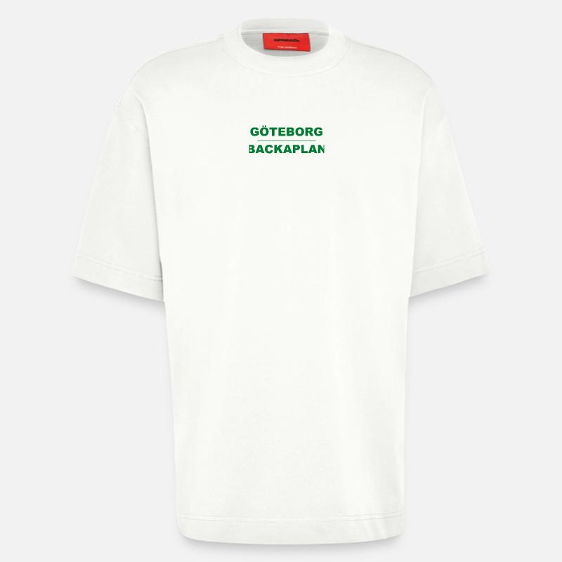 Göteborg Backaplan – Design vert-noir - T-shirt bio épais oversize fabriqué en UE - OFF WHITE