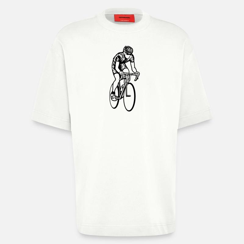 Course / Vélo de course 01_schwarz - T-shirt bio épais oversize fabriqué en UE - OFF WHITE