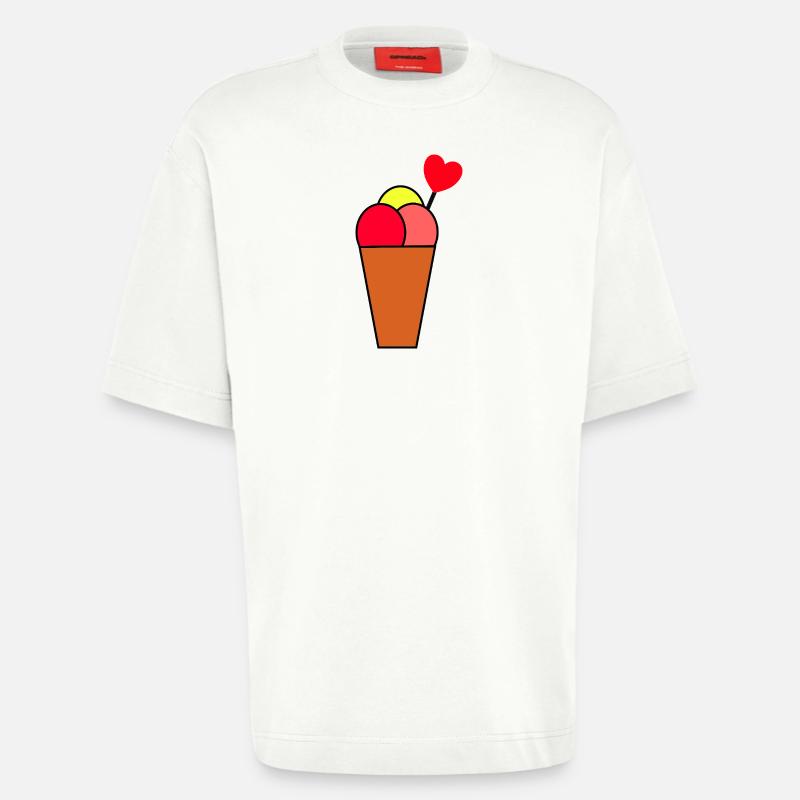 Herz im Eisbecher Eis - Heavyweight T-Shirt - made by SPREAD  - OFF WHITE