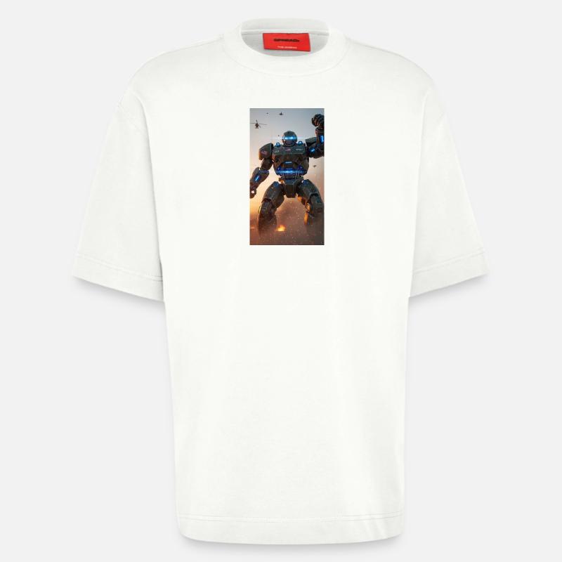 Eiserner Wächter-Mech - Heavyweight T-Shirt - made by SPREAD  - OFF WHITE