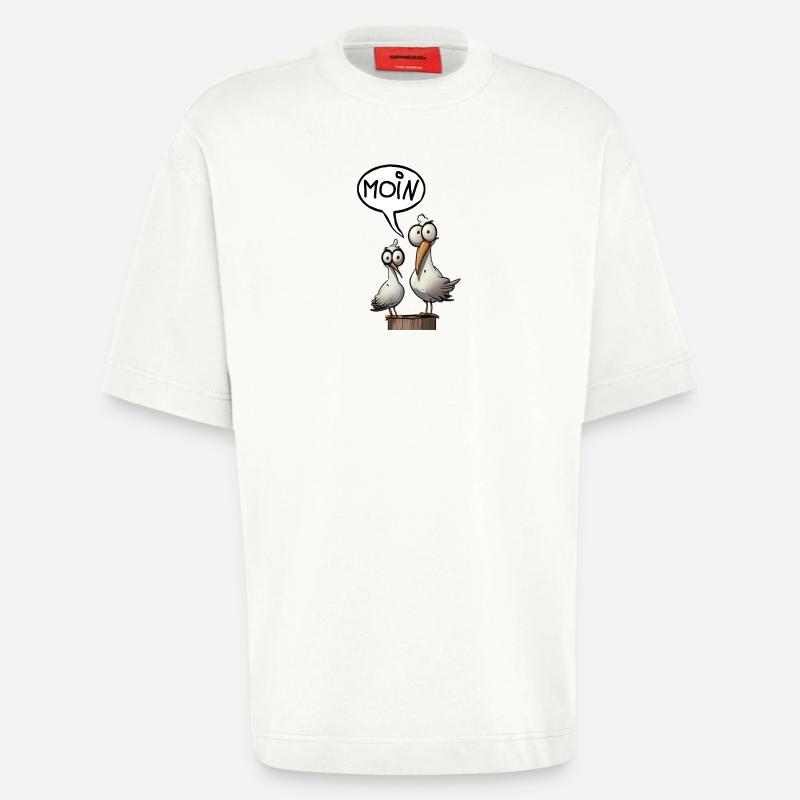 Die Bäädden Möwen - Möwe moin - Heavyweight T-Shirt - made by SPREAD  - OFF WHITE