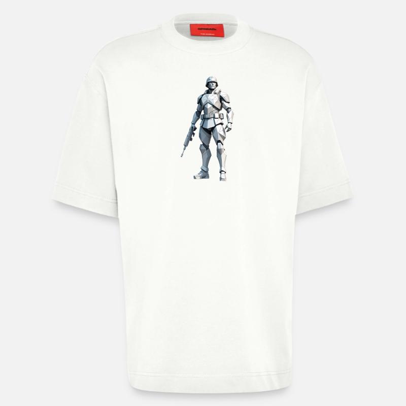 Soldat - Low Poly Army Design - Heavyweight T-Shirt - made by SPREAD - OFF WHITE