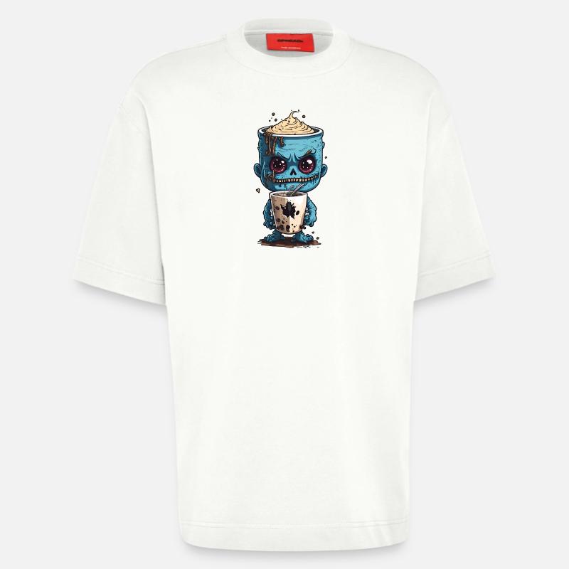 Kaffeemonster  - Koffein Zombie - Morgenmuffel - Heavyweight T-Shirt - made by SPREAD  - OFF WHITE