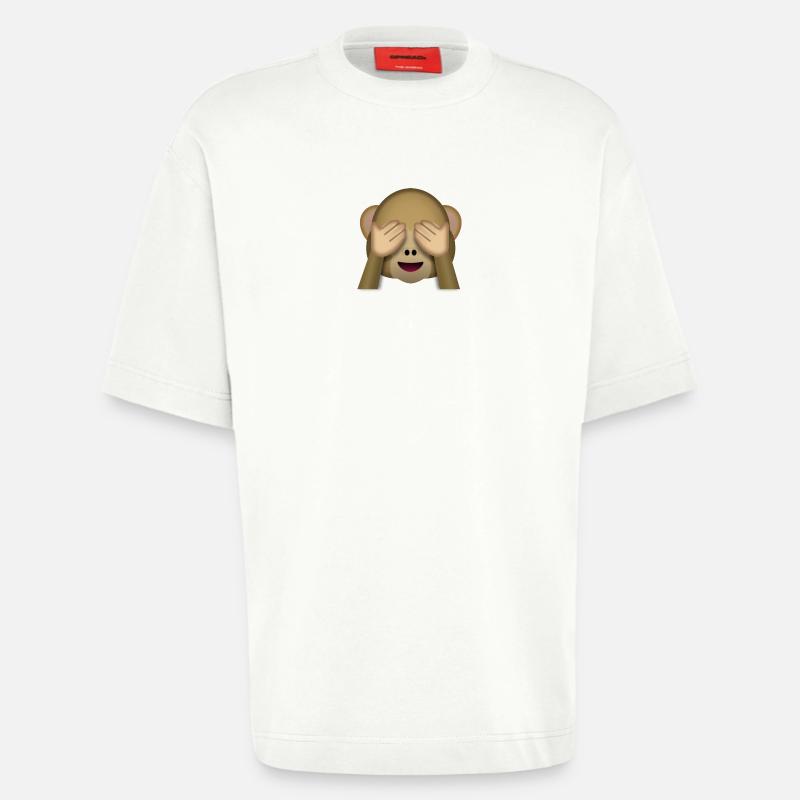 Monkey Face Emoi - Heavyweight T-Shirt - made by SPREAD  - OFF WHITE