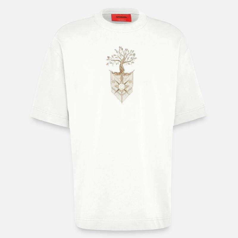 Makramee-Baum des Lebens im kunstvollen Design - Heavyweight T-Shirt - made by SPREAD  - OFF WHITE