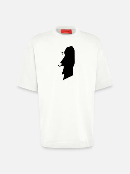 moai_hipster_02 - Heavyweight T-Shirt - made by SPREAD  - OFF WHITE