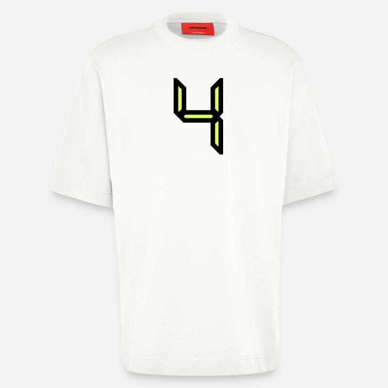 4 ANS,4e ANNIVERSAIRE,ANNIVERSAIRE 4 ANS,4 - T-shirt bio épais oversize fabriqué en UE - OFF WHITE