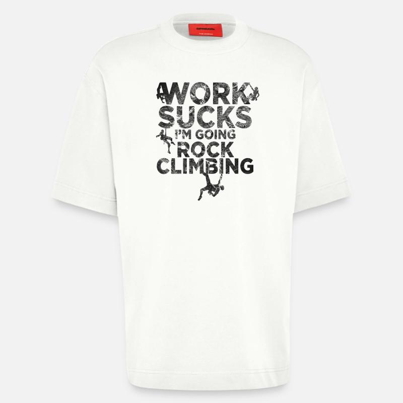 klettern boulder Kletterer klettergurt Geschenk - Heavyweight T-Shirt - made by SPREAD  - OFF WHITE