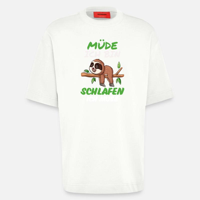 Faultier Müde - Heavyweight T-Shirt - made by SPREAD  - OFF WHITE