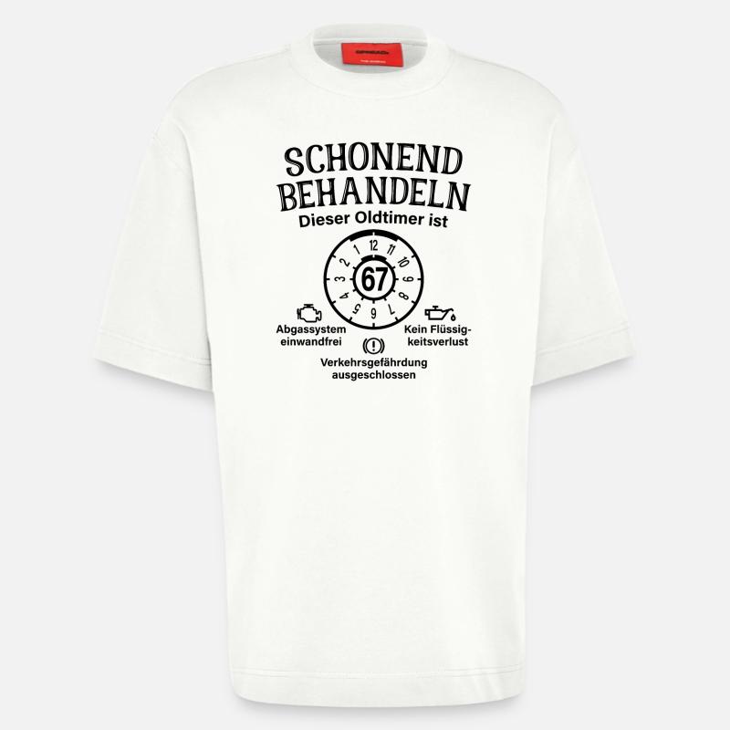 67. Geburtstag Schonend Behandeln Oldtimer Ist 67 - Heavyweight T-Shirt - made by SPREAD  - OFF WHITE