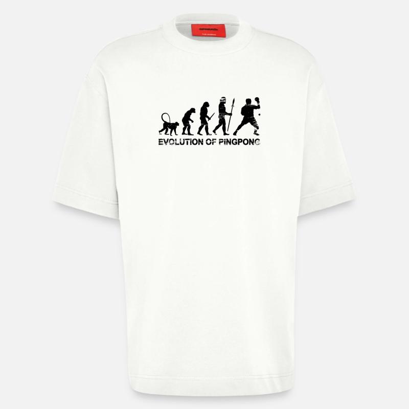 Évolution du pingpong - T-shirt bio épais oversize fabriqué en UE - OFF WHITE