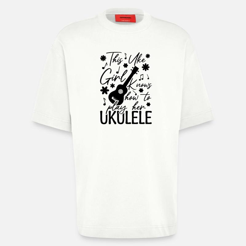 Ukulele Mädchen - Heavyweight T-Shirt - made by SPREAD  - OFF WHITE