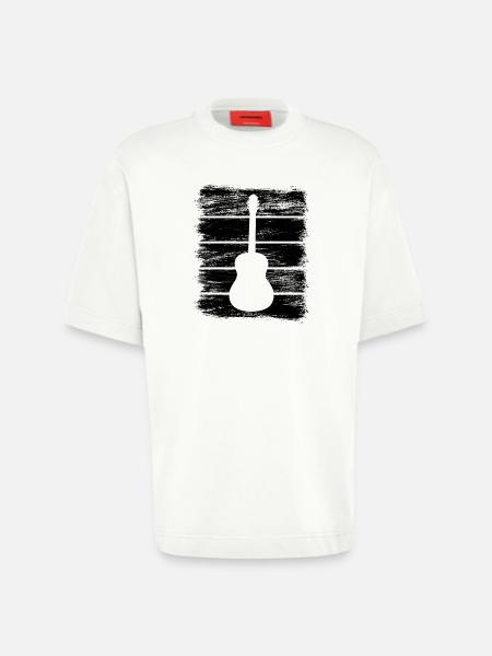 Guitar Sketch - Heavyweight T-Shirt - made by SPREAD  - OFF WHITE