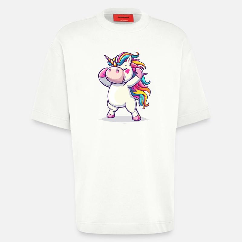 Tanzendes Einhorn - Heavyweight T-Shirt - made by SPREAD - OFF WHITE
