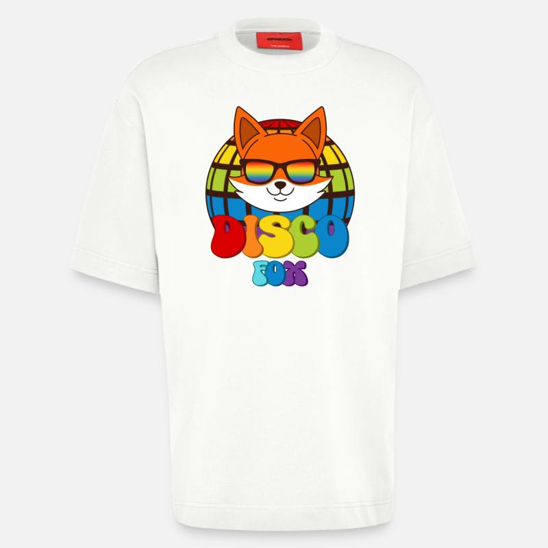 Disco Fox Discokugel Fuchs Sonnenbrille Discofox - Heavyweight T-Shirt - made by SPREAD  - OFF WHITE