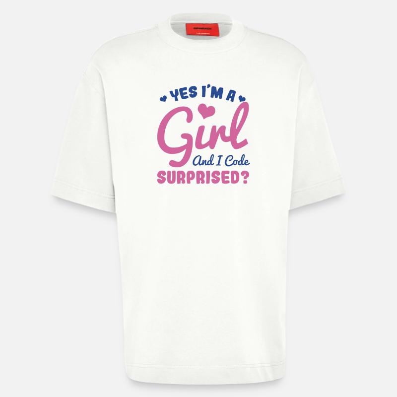 Mädchen und Programmiererin - Heavyweight T-Shirt - made by SPREAD  - OFF WHITE