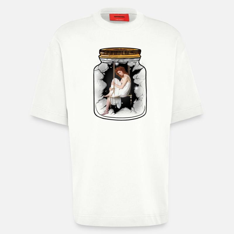 Emotionen Gefühle Depression Einsamkeit - Heavyweight T-Shirt - made by SPREAD  - OFF WHITE