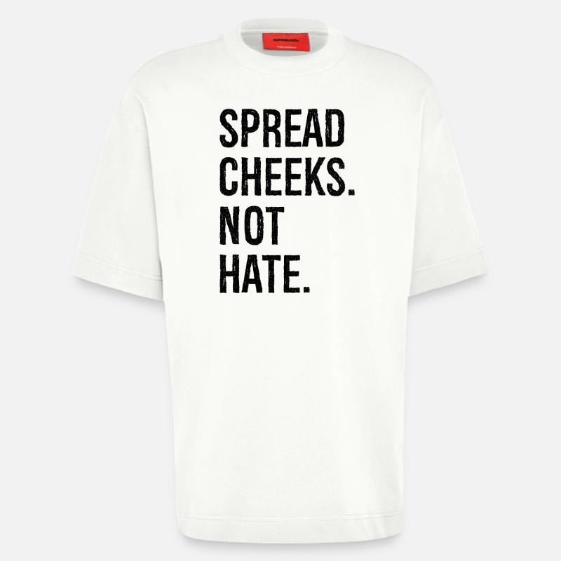 spread cheeks not hate - T-shirt bio épais oversize fabriqué en UE - OFF WHITE