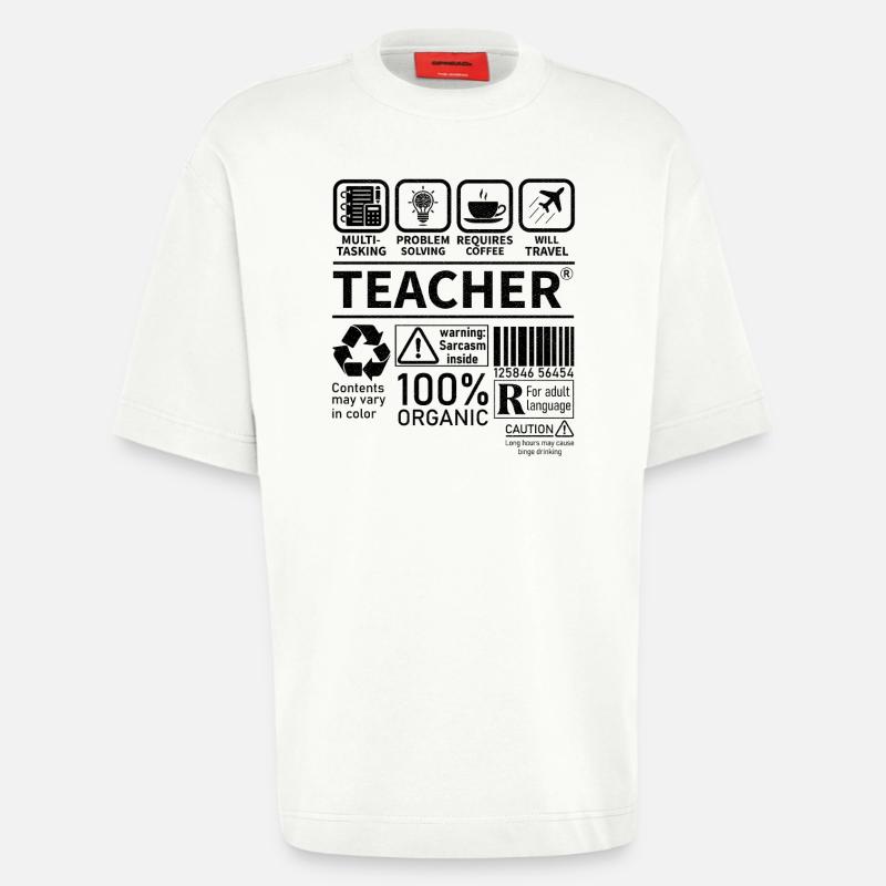 Teacher multi tasking problem solving requires - Heavyweight T-Shirt - made by SPREAD  - OFF WHITE