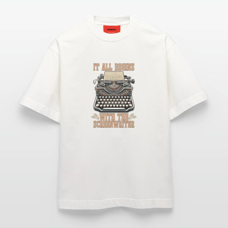 Screenwriter It All Begins With The Scriptwriting Heavyweight T-Shirt - made by SPREAD 