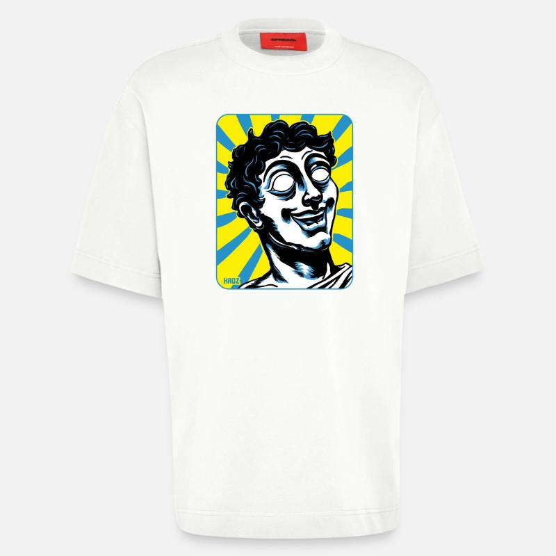 lustige Griechische Comic-Statue mit leerem Blick - Heavyweight T-Shirt - made by SPREAD - OFF WHITE