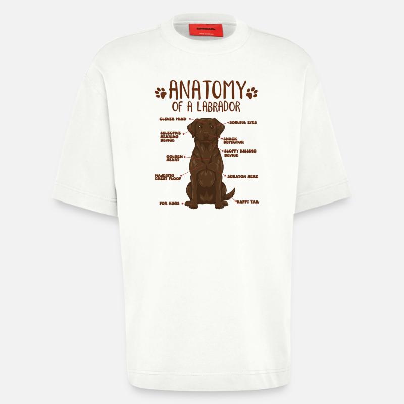Anatomie eines braunen Labradors - Heavyweight T-Shirt - made by SPREAD  - OFF WHITE